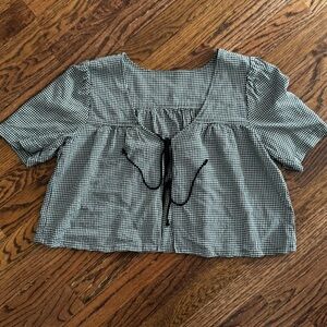 Whimsy + Row Birdie Top - Black Gingham